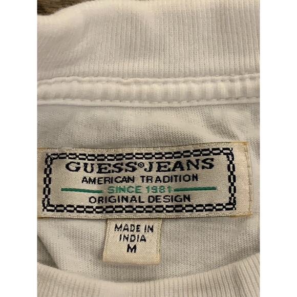 Guess Jeans Mens Guess Jeans Spellout White Short Sleeve T-Shirt Size M MEDIUM - Picture 5 of 8